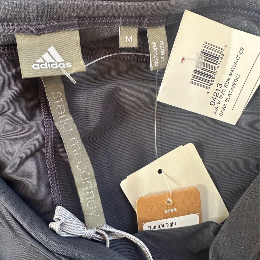 NWT! Adidas X Stella McCartney “Run 3/4 Tights In Dark Slate Medium - Picture 10 of 10